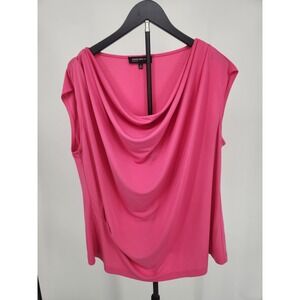Jones New York Woman Pink Cowl Neck Sleeveless Blouse Top Size 2X Plus Size